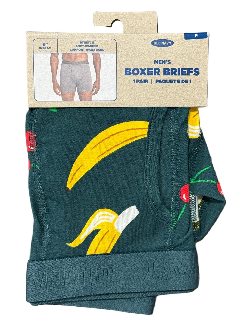 Mens Bananas & Cherries Boxer Briefs - Size Medium - Old Navy - NWT